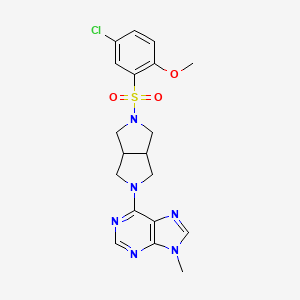 6-[5-(5-chloro-2-methoxybenzenesulfonyl)-octahydropyrrolo[3,4-c]pyrrol-2-yl]-9-methyl-9H-purine - 2640956-03-0