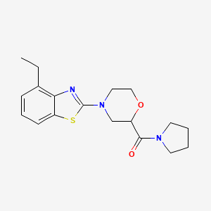 4-ethyl-2-[2-(pyrrolidine-1-carbonyl)morpholin-4-yl]-1,3-benzothiazole - 2640863-03-0