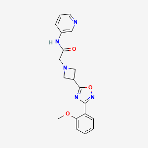 2-{3-[3-(2-methoxyphenyl)-1,2,4-oxadiazol-5-yl]azetidin-1-yl}-N-(pyridin-3-yl)acetamide - 1396747-00-4