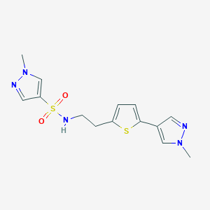 1-methyl-N-{2-[5-(1-methyl-1H-pyrazol-4-yl)thiophen-2-yl]ethyl}-1H-pyrazole-4-sulfonamide - 2640829-49-6