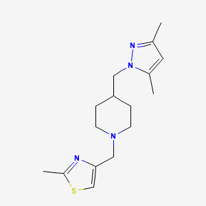4-[(3,5-dimethyl-1H-pyrazol-1-yl)methyl]-1-[(2-methyl-1,3-thiazol-4-yl)methyl]piperidine - 1396805-80-3