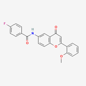 4-fluoro-N-[2-(2-methoxyphenyl)-4-oxo-4H-chromen-6-yl]benzamide - 923212-18-4