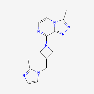 2-methyl-1-[(1-{3-methyl-[1,2,4]triazolo[4,3-a]pyrazin-8-yl}azetidin-3-yl)methyl]-1H-imidazole - 2640971-33-9