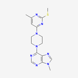 9-methyl-6-{4-[6-methyl-2-(methylsulfanyl)pyrimidin-4-yl]piperazin-1-yl}-9H-purine - 2640961-06-2