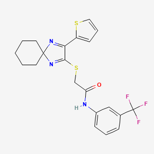 2-{[3-(thiophen-2-yl)-1,4-diazaspiro[4.5]deca-1,3-dien-2-yl]sulfanyl}-N-[3-(trifluoromethyl)phenyl]acetamide - 1223844-10-7