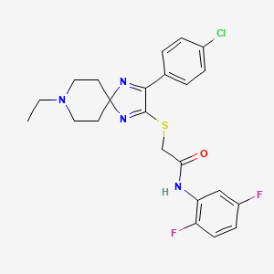 2-{[3-(4-chlorophenyl)-8-ethyl-1,4,8-triazaspiro[4.5]deca-1,3-dien-2-yl]sulfanyl}-N-(2,5-difluorophenyl)acetamide - 1185120-16-4