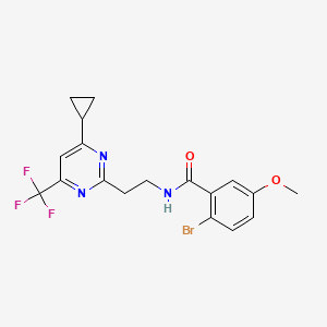 2-bromo-N-{2-[4-cyclopropyl-6-(trifluoromethyl)pyrimidin-2-yl]ethyl}-5-methoxybenzamide - 1396871-26-3