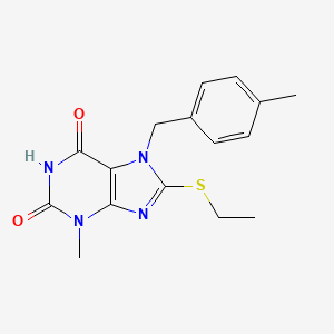 8-(ethylsulfanyl)-3-methyl-7-[(4-methylphenyl)methyl]-2,3,6,7-tetrahydro-1H-purine-2,6-dione - 303970-25-4