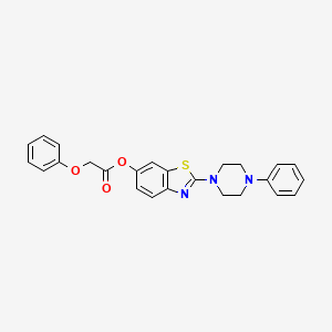 2-(4-phenylpiperazin-1-yl)-1,3-benzothiazol-6-yl 2-phenoxyacetate - 941890-63-7