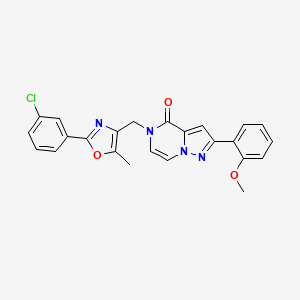 5-{[2-(3-chlorophenyl)-5-methyl-1,3-oxazol-4-yl]methyl}-2-(2-methoxyphenyl)-4H,5H-pyrazolo[1,5-a]pyrazin-4-one - 1358645-02-9