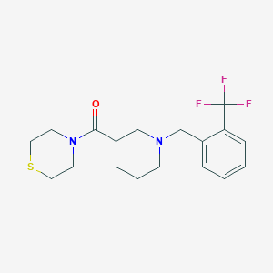 4-(1-{[2-(trifluoromethyl)phenyl]methyl}piperidine-3-carbonyl)thiomorpholine - 2640964-02-7