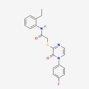 N-(2-ethylphenyl)-2-{[4-(4-fluorophenyl)-3-oxo-3,4-dihydropyrazin-2-yl]sulfanyl}acetamide - 895104-08-2