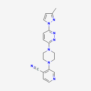 3-{4-[6-(3-methyl-1H-pyrazol-1-yl)pyridazin-3-yl]piperazin-1-yl}pyridine-4-carbonitrile - 2640819-63-0