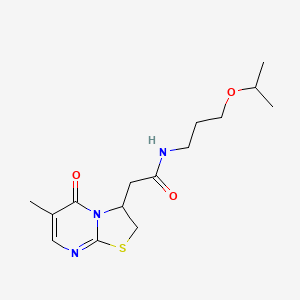2-{6-methyl-5-oxo-2H,3H,5H-[1,3]thiazolo[3,2-a]pyrimidin-3-yl}-N-[3-(propan-2-yloxy)propyl]acetamide - 953206-70-7