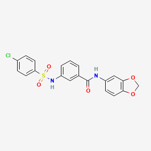 N-(2H-1,3-benzodioxol-5-yl)-3-(4-chlorobenzenesulfonamido)benzamide - 898422-05-4