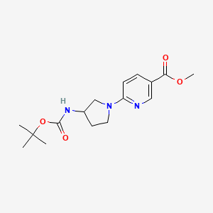 methyl 6-(3-{[(tert-butoxy)carbonyl]amino}pyrrolidin-1-yl)pyridine-3-carboxylate - 2640955-02-6