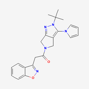 2-(1,2-benzoxazol-3-yl)-1-[2-tert-butyl-3-(1H-pyrrol-1-yl)-2H,4H,5H,6H-pyrrolo[3,4-c]pyrazol-5-yl]ethan-1-one - 1257548-48-3