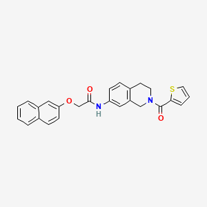 2-(naphthalen-2-yloxy)-N-[2-(thiophene-2-carbonyl)-1,2,3,4-tetrahydroisoquinolin-7-yl]acetamide - 955761-21-4