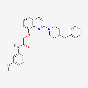 2-{[2-(4-benzylpiperidin-1-yl)quinolin-8-yl]oxy}-N-(3-methoxyphenyl)acetamide - 921786-24-5
