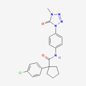 1-(4-chlorophenyl)-N-[4-(4-methyl-5-oxo-4,5-dihydro-1H-1,2,3,4-tetrazol-1-yl)phenyl]cyclopentane-1-carboxamide - 1396880-78-6
