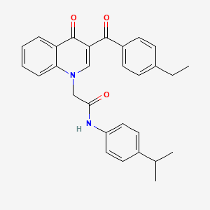 2-[3-(4-ethylbenzoyl)-4-oxo-1,4-dihydroquinolin-1-yl]-N-[4-(propan-2-yl)phenyl]acetamide - 898360-52-6