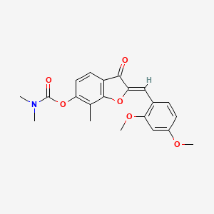 (2Z)-2-[(2,4-dimethoxyphenyl)methylidene]-7-methyl-3-oxo-2,3-dihydro-1-benzofuran-6-yl N,N-dimethylcarbamate - 859667-02-0