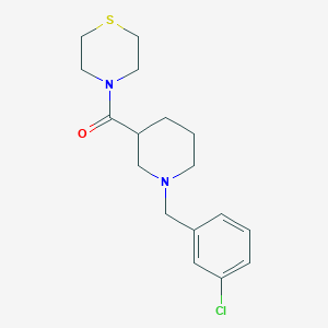 4-{1-[(3-chlorophenyl)methyl]piperidine-3-carbonyl}thiomorpholine - 2640976-89-0