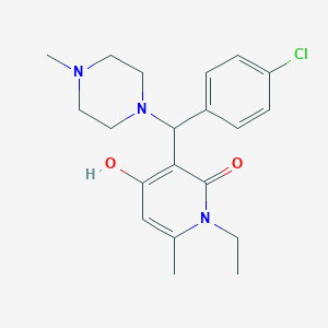 3-((4-chlorophenyl)(4-methylpiperazin-1-yl)methyl)-1-ethyl-4-hydroxy-6-methylpyridin-2(1H)-one - 897734-53-1
