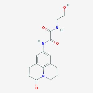 N-(2-hydroxyethyl)-N'-{2-oxo-1-azatricyclo[7.3.1.0^{5,13}]trideca-5,7,9(13)-trien-7-yl}ethanediamide - 898427-72-0