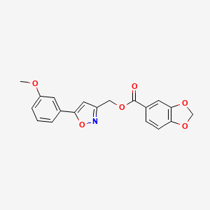 [5-(3-methoxyphenyl)-1,2-oxazol-3-yl]methyl 2H-1,3-benzodioxole-5-carboxylate - 953017-43-1