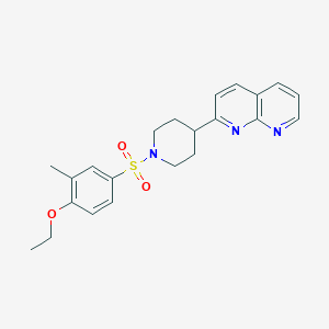 2-[1-(4-ethoxy-3-methylbenzenesulfonyl)piperidin-4-yl]-1,8-naphthyridine - 2640892-82-4