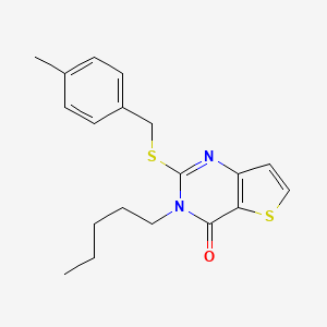 2-{[(4-methylphenyl)methyl]sulfanyl}-3-pentyl-3H,4H-thieno[3,2-d]pyrimidin-4-one - 1326820-15-8