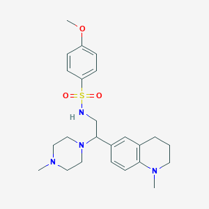 4-methoxy-N-[2-(1-methyl-1,2,3,4-tetrahydroquinolin-6-yl)-2-(4-methylpiperazin-1-yl)ethyl]benzene-1-sulfonamide - 946241-33-4