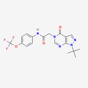 2-{1-tert-butyl-4-oxo-1H,4H,5H-pyrazolo[3,4-d]pyrimidin-5-yl}-N-[4-(trifluoromethoxy)phenyl]acetamide - 863447-95-4
