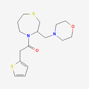 1-{3-[(morpholin-4-yl)methyl]-1,4-thiazepan-4-yl}-2-(thiophen-2-yl)ethan-1-one - 1421498-80-7