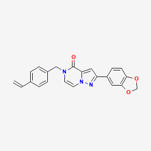 2-(2H-1,3-benzodioxol-5-yl)-5-[(4-ethenylphenyl)methyl]-4H,5H-pyrazolo[1,5-a]pyrazin-4-one - 1326895-58-2