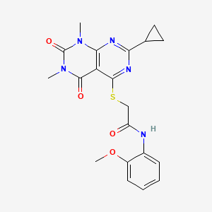 2-({2-cyclopropyl-6,8-dimethyl-5,7-dioxo-5H,6H,7H,8H-[1,3]diazino[4,5-d]pyrimidin-4-yl}sulfanyl)-N-(2-methoxyphenyl)acetamide - 896376-89-9