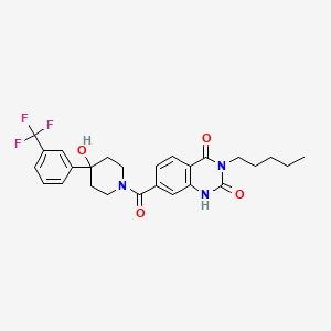 7-{4-hydroxy-4-[3-(trifluoromethyl)phenyl]piperidine-1-carbonyl}-3-pentyl-1,2,3,4-tetrahydroquinazoline-2,4-dione - 892266-02-3