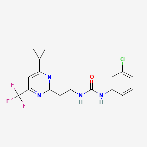 1-(3-chlorophenyl)-3-{2-[4-cyclopropyl-6-(trifluoromethyl)pyrimidin-2-yl]ethyl}urea - 1396812-30-8