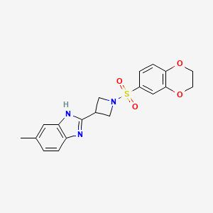 2-[1-(2,3-dihydro-1,4-benzodioxine-6-sulfonyl)azetidin-3-yl]-5-methyl-1H-1,3-benzodiazole - 1396680-23-1