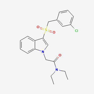 2-{3-[(3-chlorophenyl)methanesulfonyl]-1H-indol-1-yl}-N,N-diethylacetamide - 878057-86-4