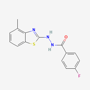 4-fluoro-N'-(4-methyl-1,3-benzothiazol-2-yl)benzohydrazide - 851977-82-7