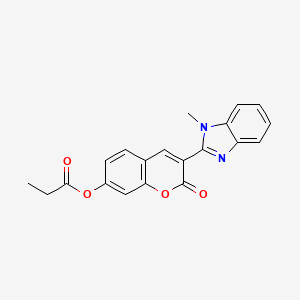 3-(1-Methyl-1h-benzimidazol-2-yl)-2-oxo-2h-chromen-7-yl propanoate - 610758-23-1
