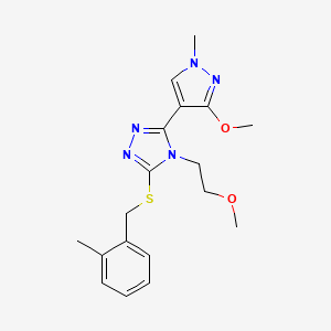 3-(3-methoxy-1-methyl-1H-pyrazol-4-yl)-4-(2-methoxyethyl)-5-{[(2-methylphenyl)methyl]sulfanyl}-4H-1,2,4-triazole - 1014094-86-0