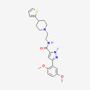 3-(2,5-dimethoxyphenyl)-1-methyl-N-{2-[4-(thiophen-2-yl)piperidin-1-yl]ethyl}-1H-pyrazole-5-carboxamide - 1428365-91-6