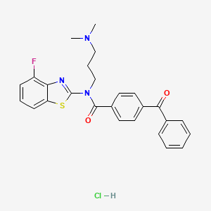 4-benzoyl-N-[3-(dimethylamino)propyl]-N-(4-fluoro-1,3-benzothiazol-2-yl)benzamide hydrochloride - 1215393-00-2