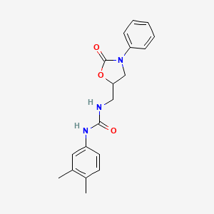 1-(3,4-dimethylphenyl)-3-[(2-oxo-3-phenyl-1,3-oxazolidin-5-yl)methyl]urea - 954607-42-2