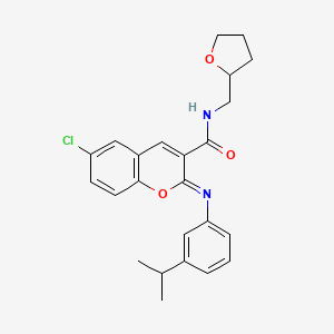 (2Z)-6-chloro-N-[(oxolan-2-yl)methyl]-2-{[3-(propan-2-yl)phenyl]imino}-2H-chromene-3-carboxamide - 1327179-14-5