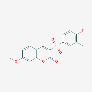 3-(4-fluoro-3-methylbenzenesulfonyl)-7-methoxy-2H-chromen-2-one - 902623-36-3