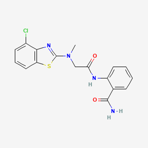 2-{2-[(4-chloro-1,3-benzothiazol-2-yl)(methyl)amino]acetamido}benzamide - 1396801-68-5